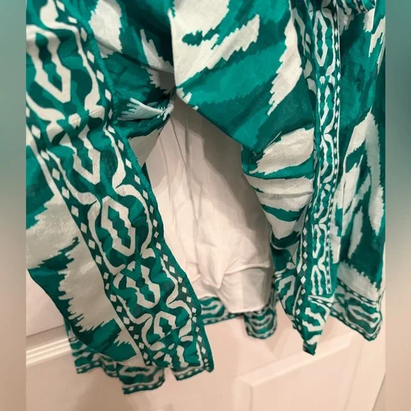 NWT Alex Marie green white Renata printed tropical getaway dress with tie 10 - Picture 6 of 8